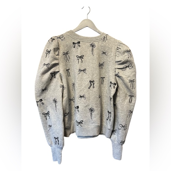 Maeve by Anthropologie Bow Print Puff Sleeve Sweatshirt – Size Large - Picture 3 of 6